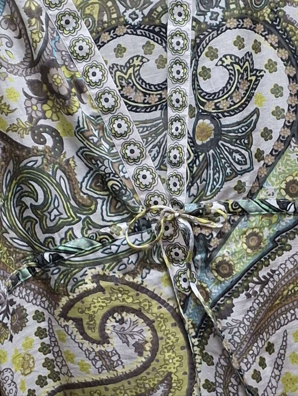 Athleta Cotton Silk Paisley Cinch Waist Cover-Up Tunic Dress Women Size Small - Picture 9 of 16